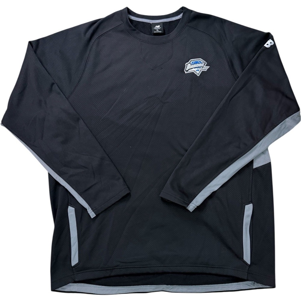 New Balance Diamond Series Baseball Pullover Performance Shirt Mens XL Black